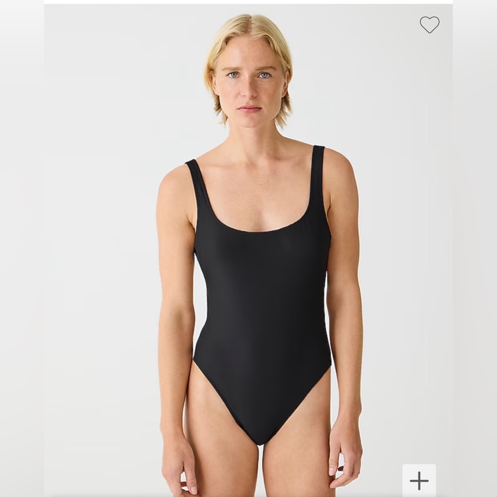 NWT J. Crew Size 2 Ribbed Side Bow One Piece Swimsuit In Black